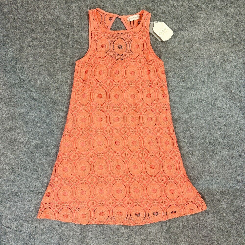 NWT Altar'd State Women's Size XS Coral Lace Keyhole A-Line Dress Desert Flower